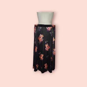 Anthropologie Maeve Velvet Floral Pleated Skirt A-Line Boho Chic Medium Midi